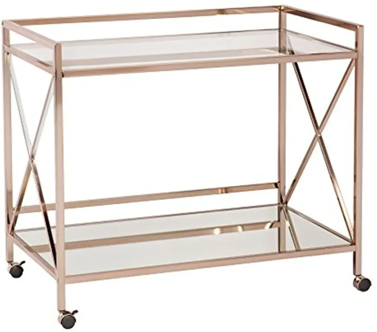 SEI Furniture Maxton Metallic Open Shelf Bar Cart, Gold