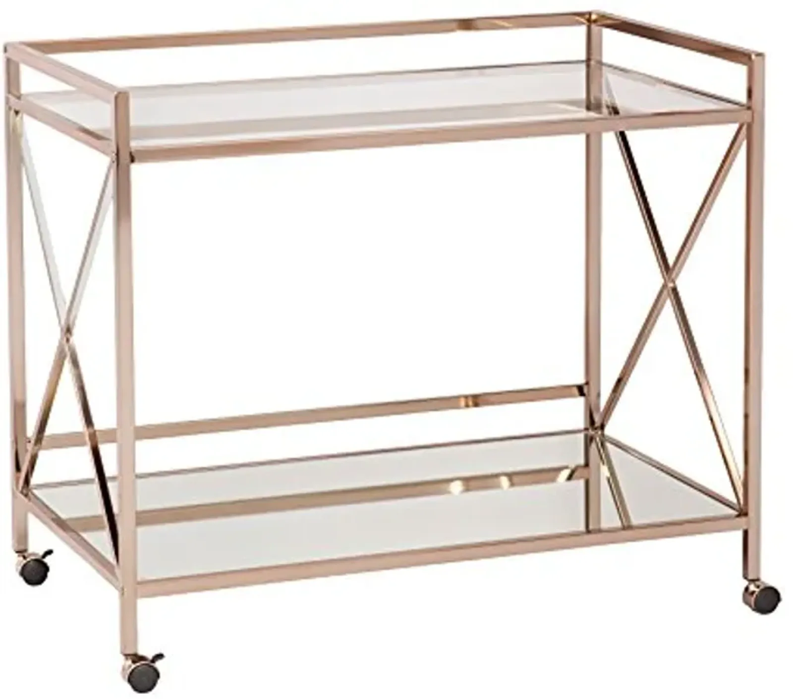 SEI Furniture Maxton Metallic Open Shelf Bar Cart, Gold