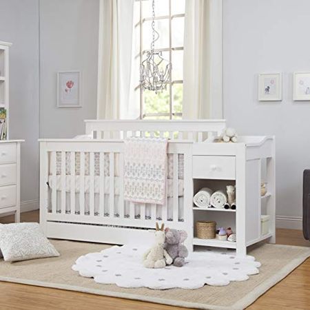 DaVinci Piedmont 4-in-1 Convertible Crib and Changer Combo in White