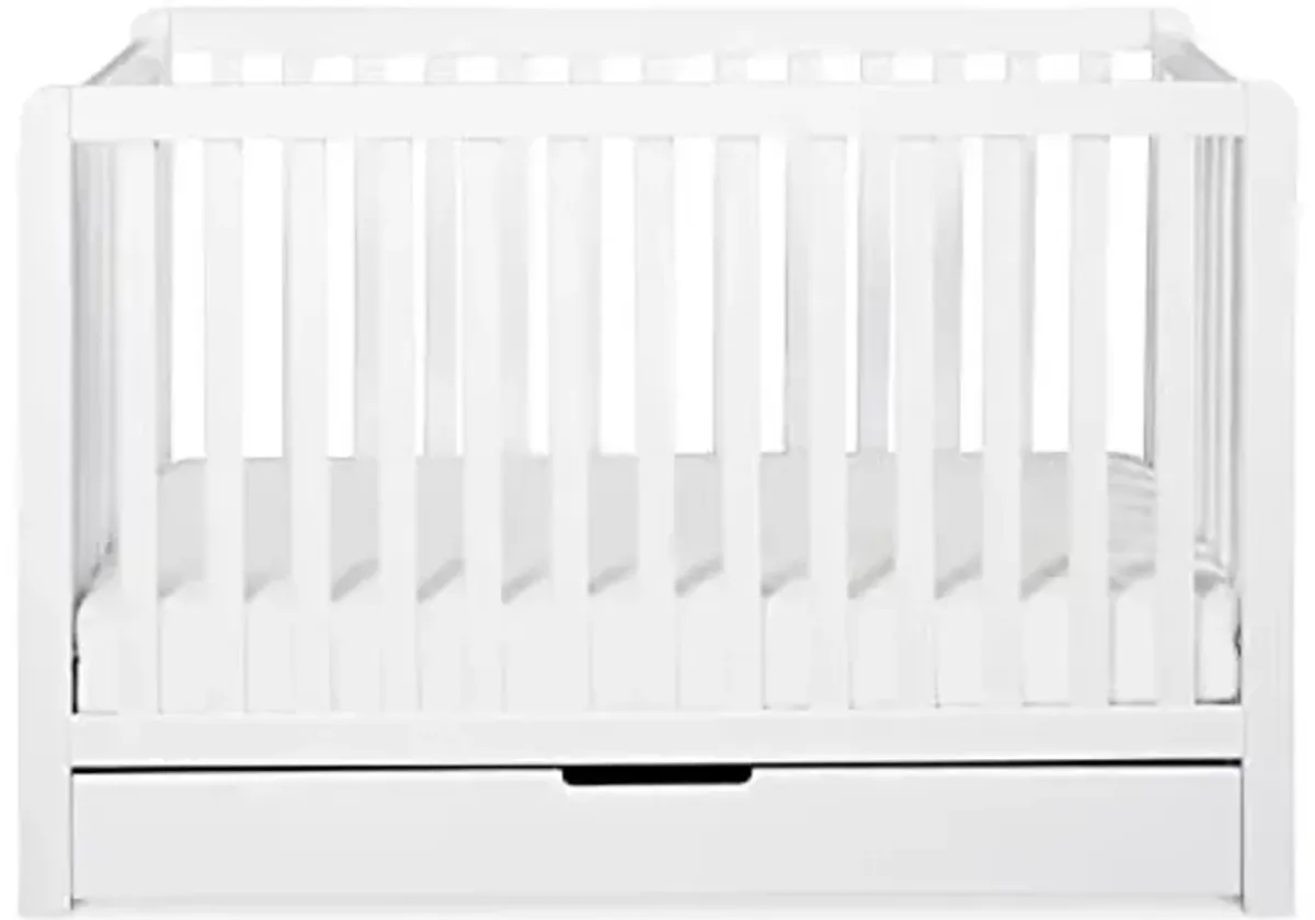 Carter's by DaVinci Colby 4-in-1 Convertible Crib with Trundle Drawer in White, Greenguard Gold Certified, Undercrib Storage