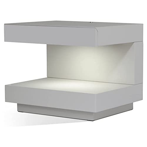 Modrest Esso Modern Grey Nightstand Grey/Glossy