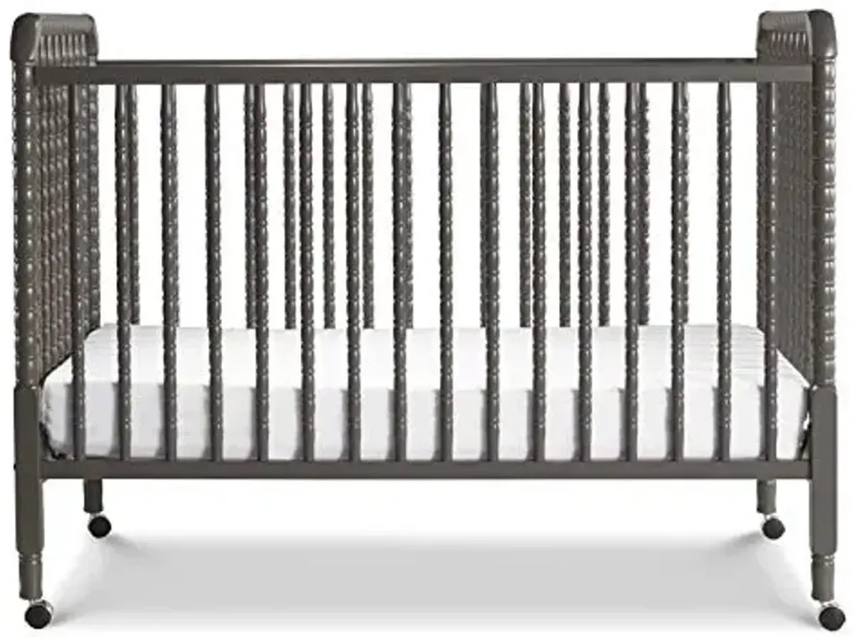 DaVinci Jenny Lind 3-in-1 Convertible Crib in Slate - 4 Adjustable Mattress Positions, Greenguard Gold Certified