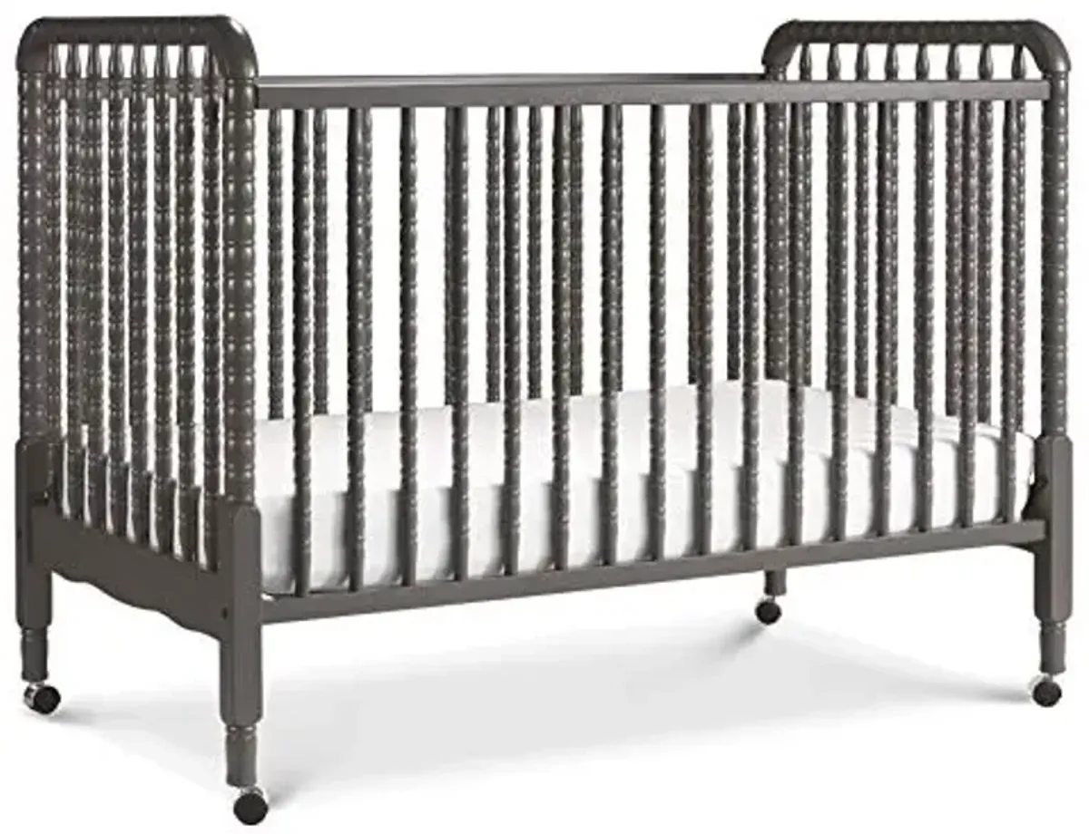 DaVinci Jenny Lind 3-in-1 Convertible Crib in Slate - 4 Adjustable Mattress Positions, Greenguard Gold Certified