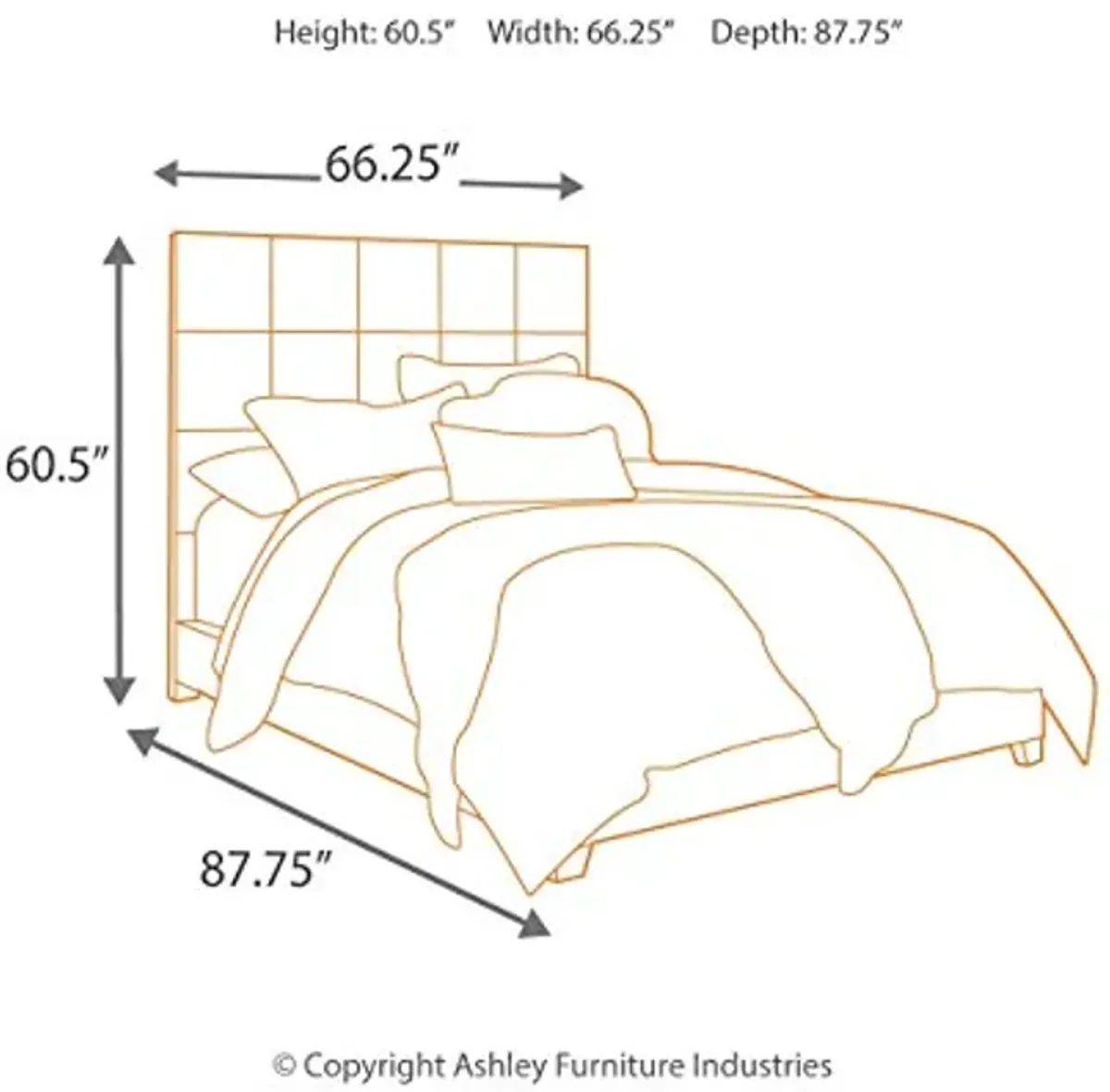 Signature Design by Ashley Dolante Modern Upholstered Square Tufted Platform Bed, Queen, Gray