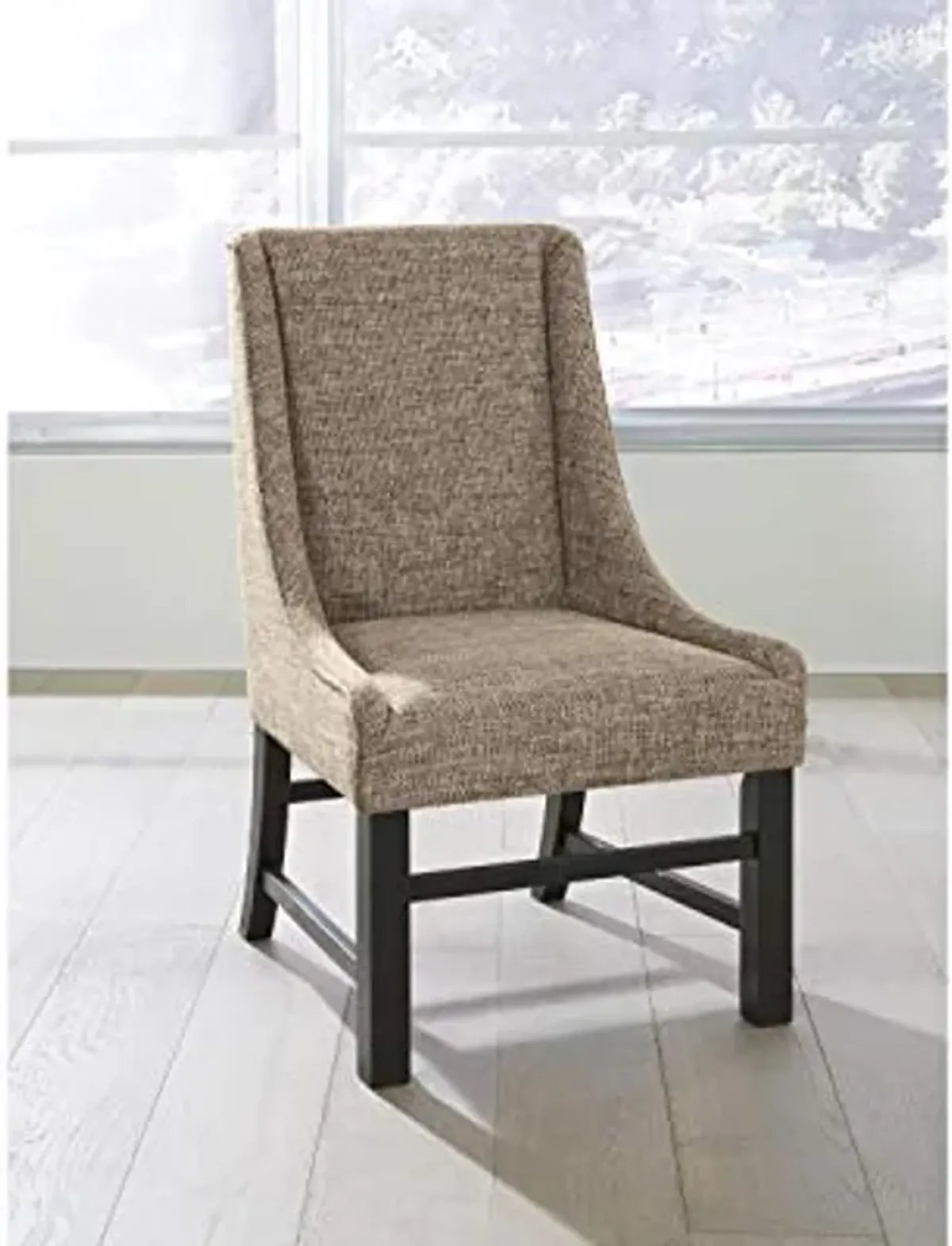 Signature Design by Ashley Sommerford Modern Farmhouse Upholstered 2 Piece Dining Chair Set, Brown