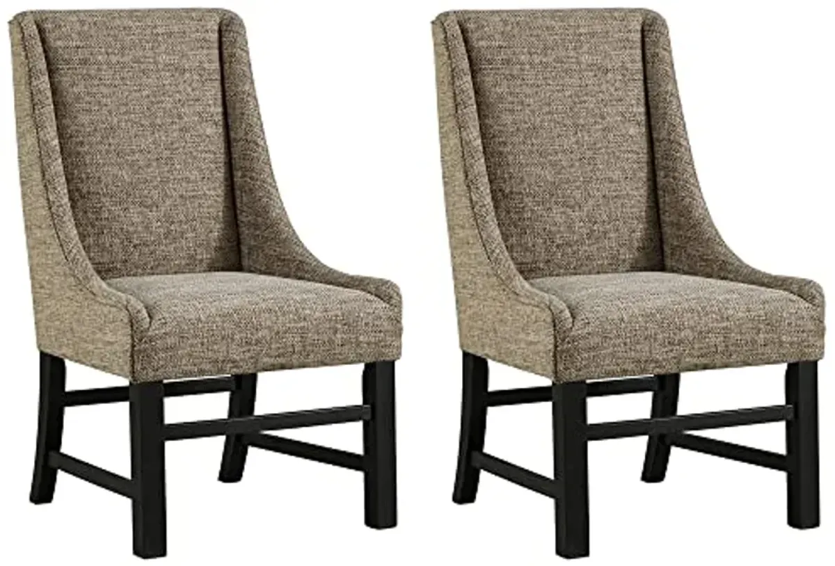 Signature Design by Ashley Sommerford Modern Farmhouse Upholstered 2 Piece Dining Chair Set, Brown