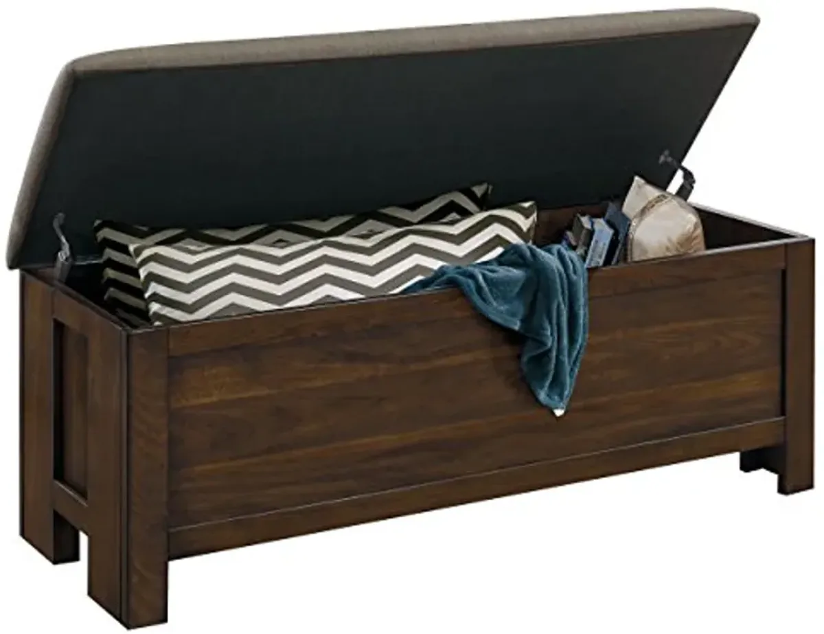 Homelegance Sedley Lift-Top Storage Bench With Upholstered Seat, Walnut