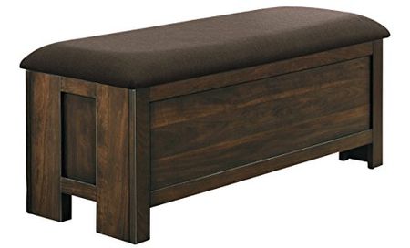 Homelegance Sedley Lift-Top Storage Bench With Upholstered Seat, Walnut