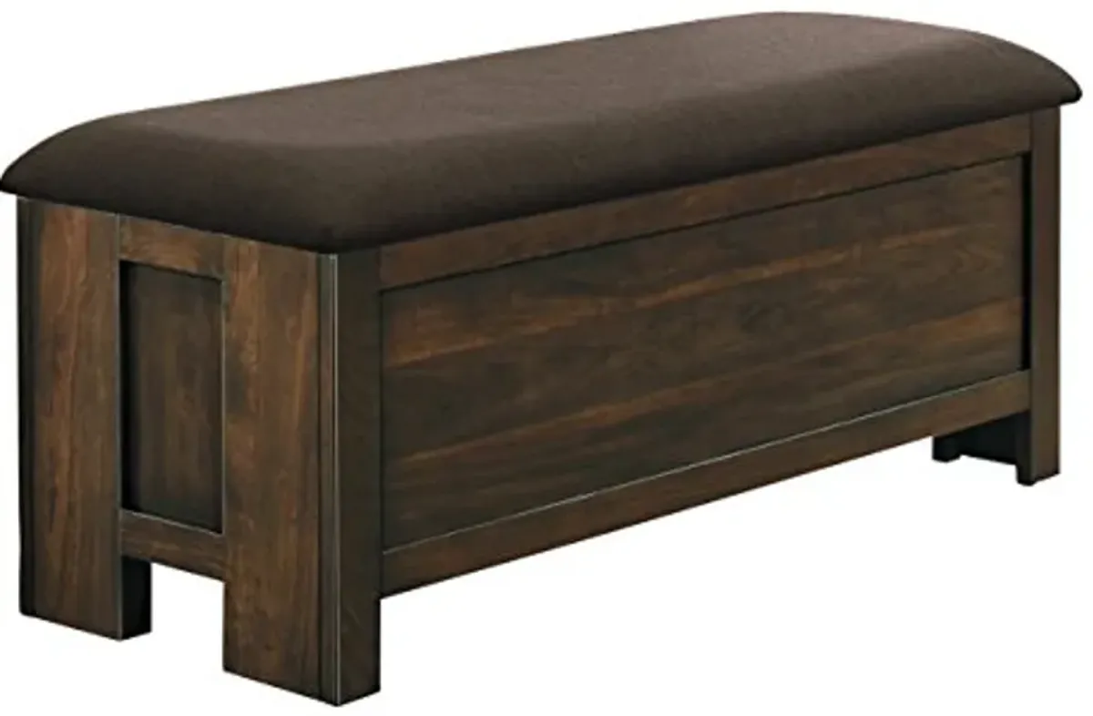 Homelegance Sedley Lift-Top Storage Bench With Upholstered Seat, Walnut