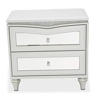 Aico Amini Melrose Plaza Upholstered Nightstand in Dove Grey