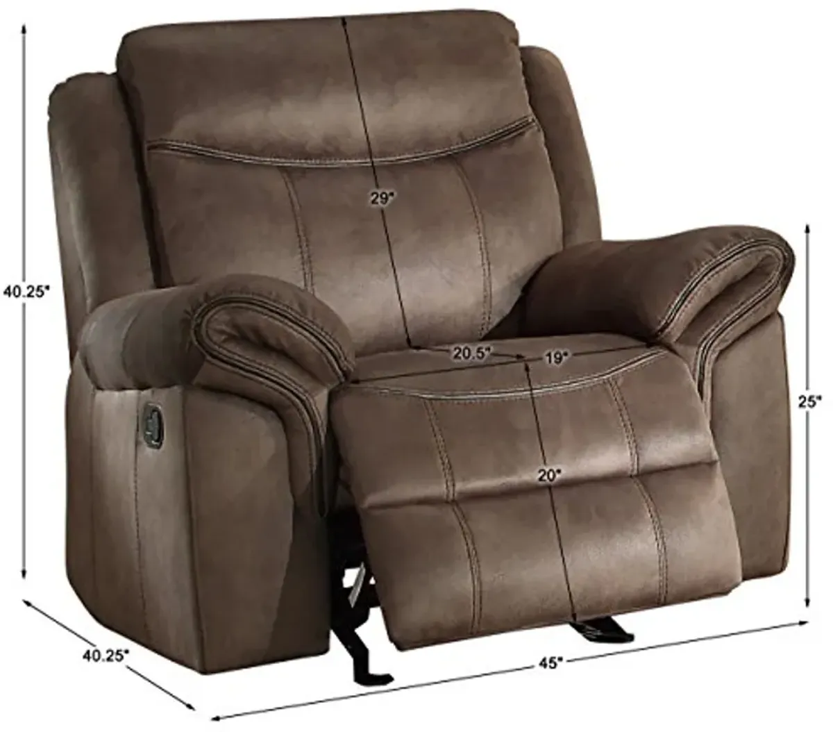 Homelegance Glider Recliner (Manual), Brown