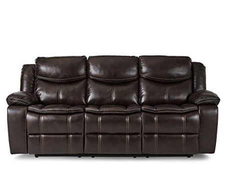 Homelegance 88" Manual Double Reclining Sofa, Brown