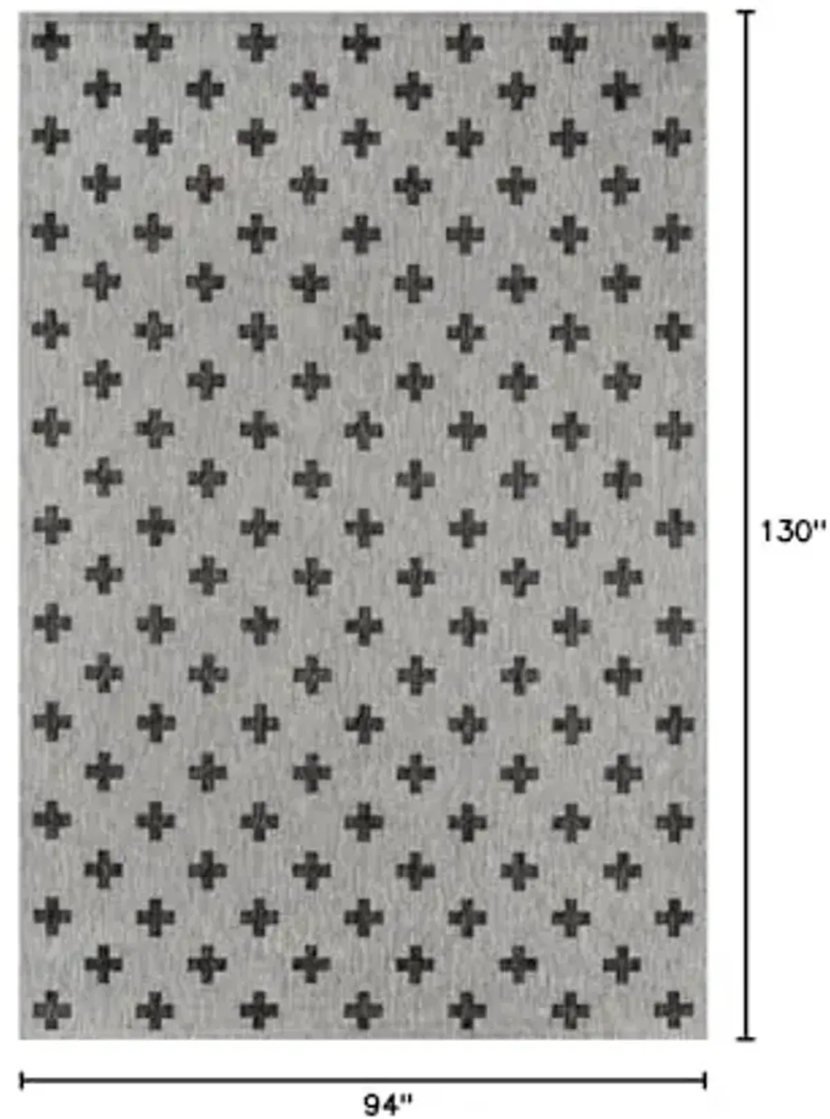Novogratz by Villa Umbria Indoor Outdoor Rug Grey 7'10" x 10'10" 8' x 10' Outdoor, Indoor Black