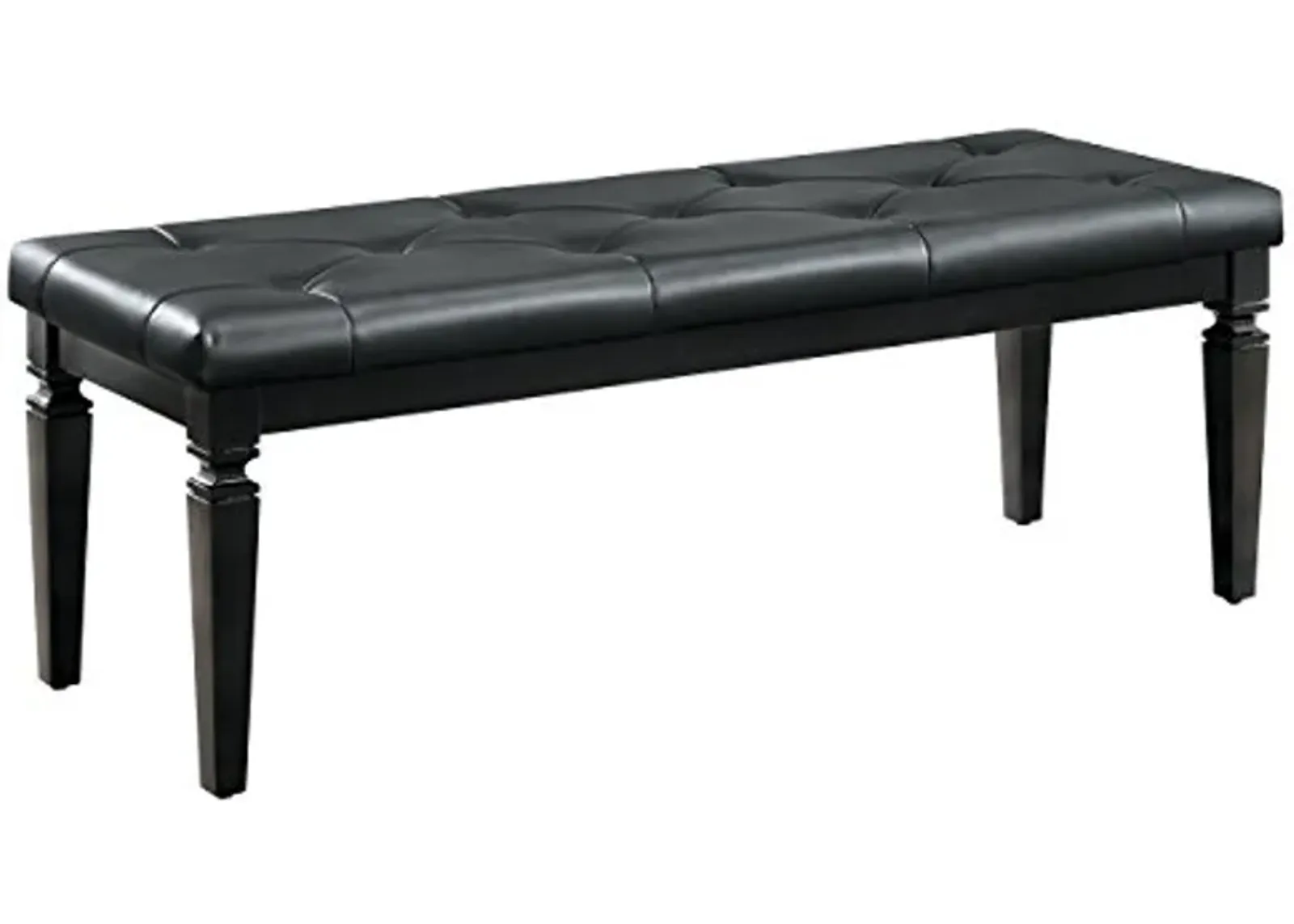 Homelegance Allura Modern Crystal Tufted Footboard Bench, Black Bi-Cast Vinyl