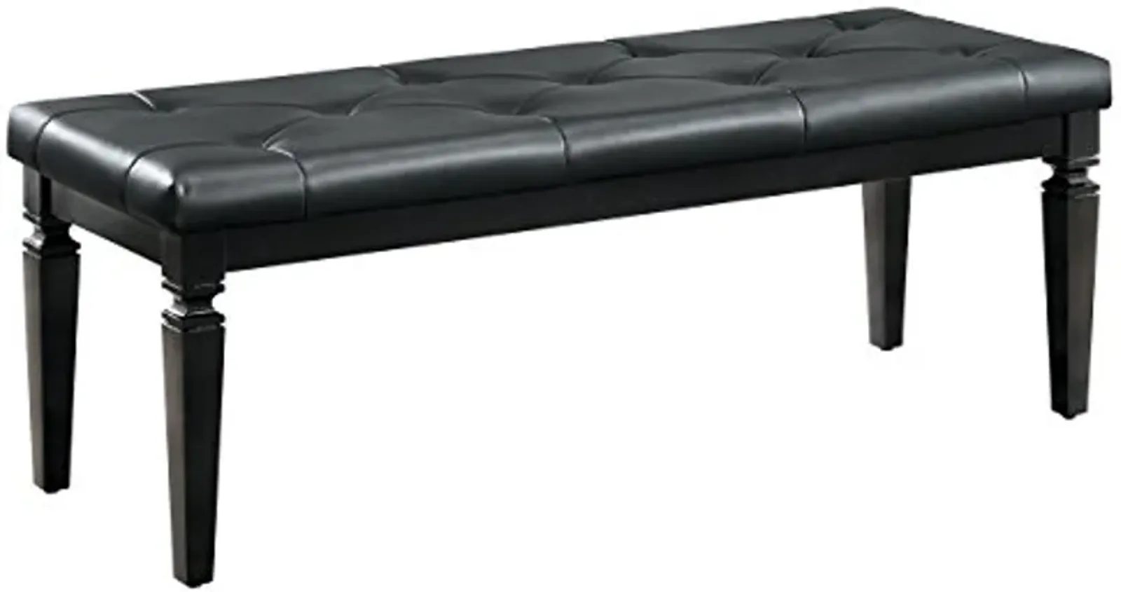 Homelegance Allura Modern Crystal Tufted Footboard Bench, Black Bi-Cast Vinyl