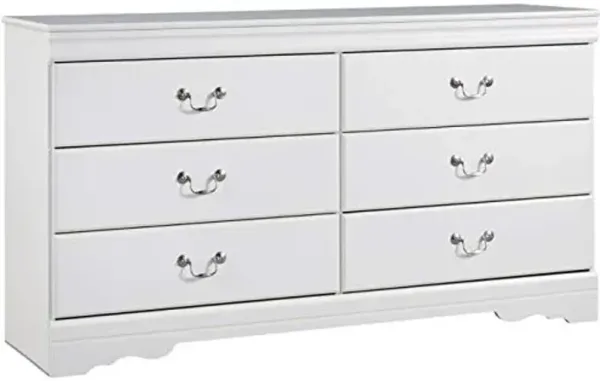 Signature Design by Ashley Anarasia Modern Glam Children's 6 Drawer Dresser, White