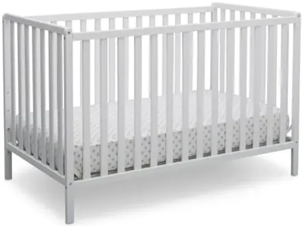 Delta Children Heartland 4-in-1 Convertible Crib - Greenguard Gold Certified, Bianca White