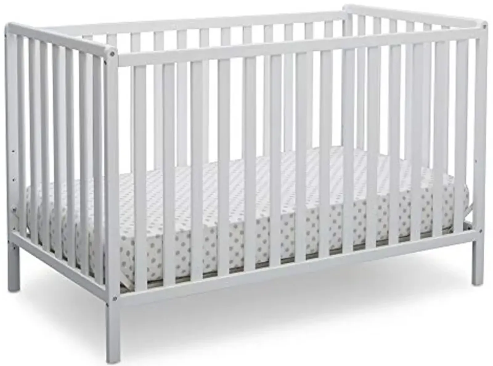 Delta Children Heartland 4-in-1 Convertible Crib - Greenguard Gold Certified, Bianca White