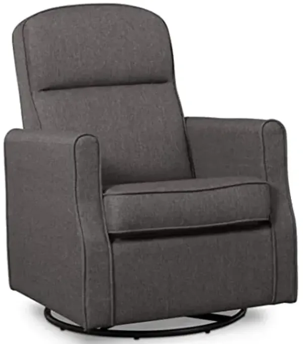 Delta Children Blair Slim Nursery Glider Swivel Rocker Chair, Charcoal
