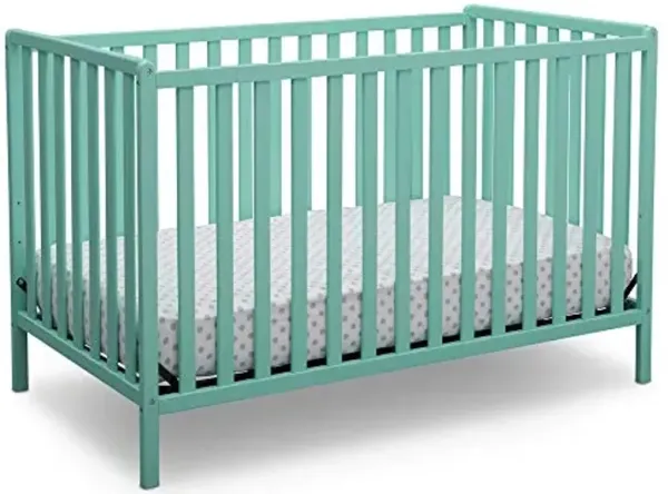 Delta Children Heartland 4-in-1 Convertible Crib, Greenguard Gold Certified, Aqua