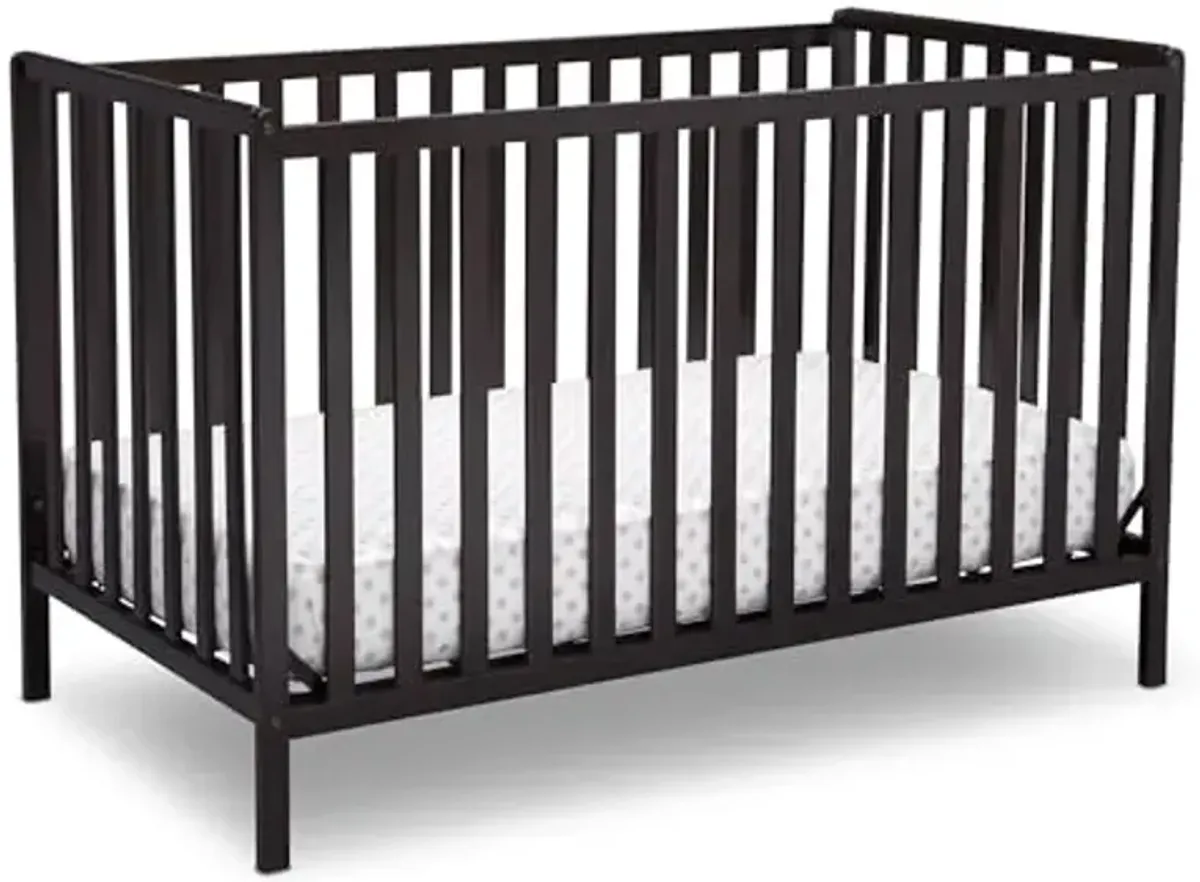 Delta Children Heartland 4-in-1 Convertible Crib - Greenguard Gold Certified, Dark Chocolate