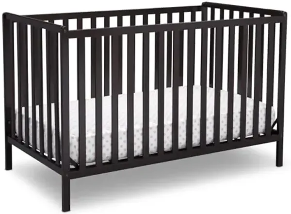 Delta Children Heartland 4-in-1 Convertible Crib - Greenguard Gold Certified, Dark Chocolate