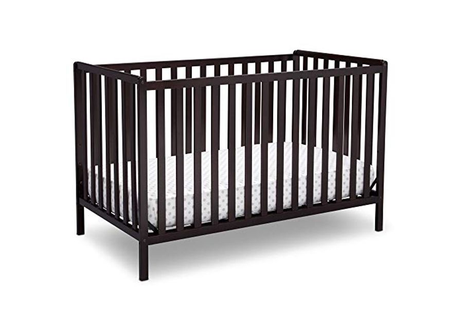 Delta Children Heartland 4-in-1 Convertible Crib - Greenguard Gold Certified, Dark Chocolate