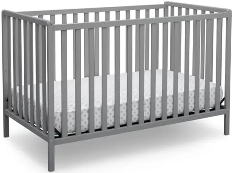 Delta Children Heartland 4-in-1 Convertible Crib - Greenguard Gold Certified, Grey