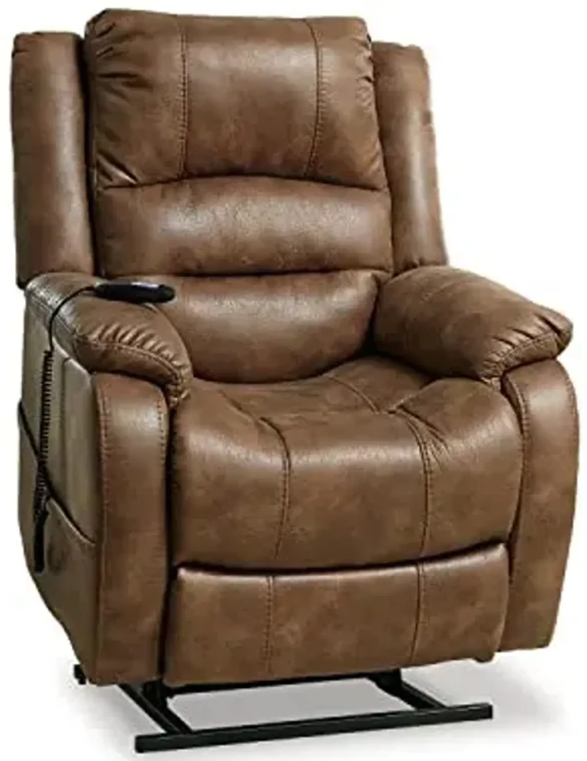 Signature Design by Ashley Yandel Faux Leather Electric Power Lift Recliner for Elderly, Brown