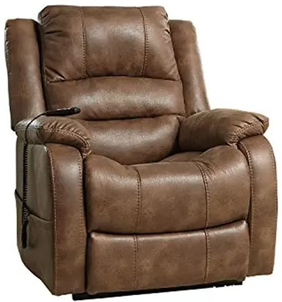 Signature Design by Ashley Yandel Faux Leather Electric Power Lift Recliner for Elderly, Brown