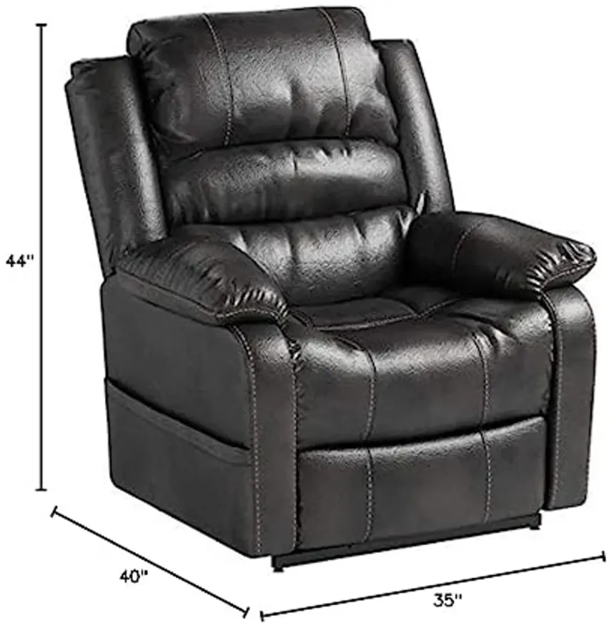 Signature Design by Ashley Yandel Faux Leather Electric Power Lift Recliner for Elderly, Black