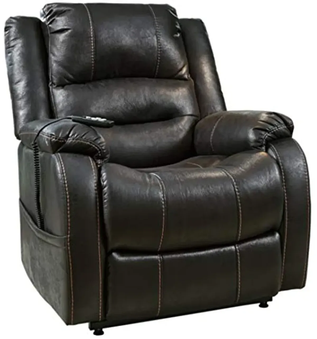 Signature Design by Ashley Yandel Faux Leather Electric Power Lift Recliner for Elderly, Black