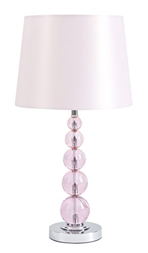 Signature Design by Ashley Letty Crystal Table Lamp, Set of 2, 23", Light Pink