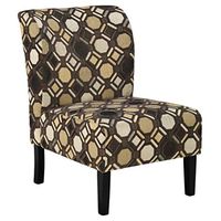 Signature Design by Ashley Tibbee Geometric Print Modern Armless Accent Chair, Brown & Beige