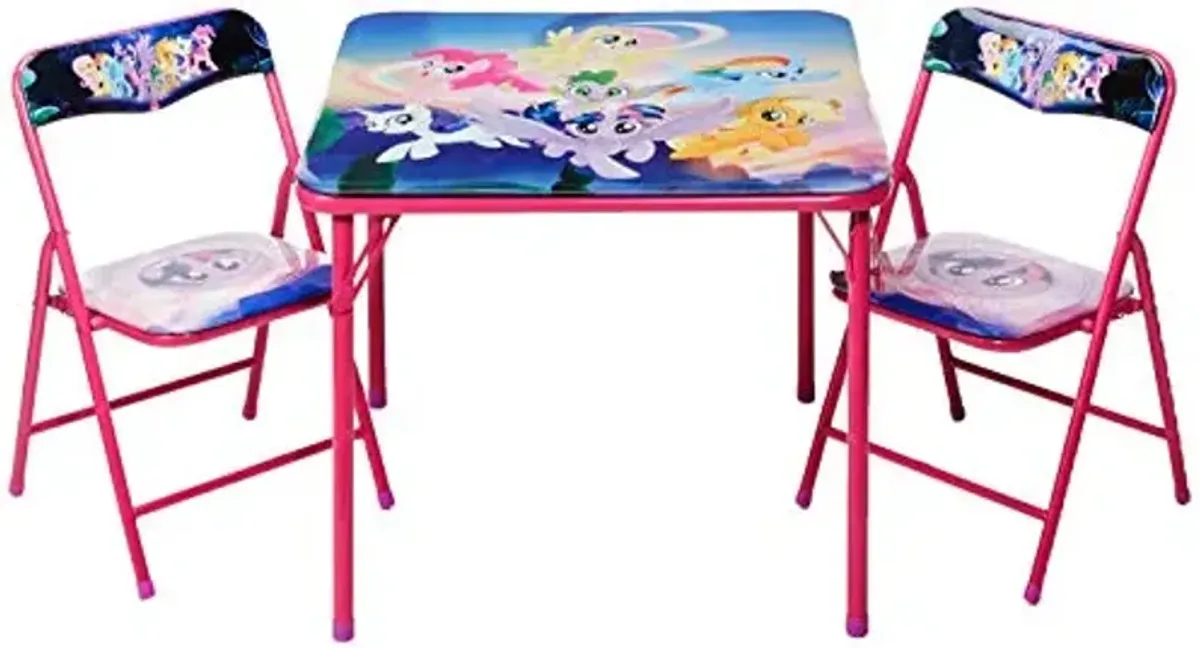 My Little Pony 3 Piece Children's Activity Square Table and Chair Set, Ages 3+