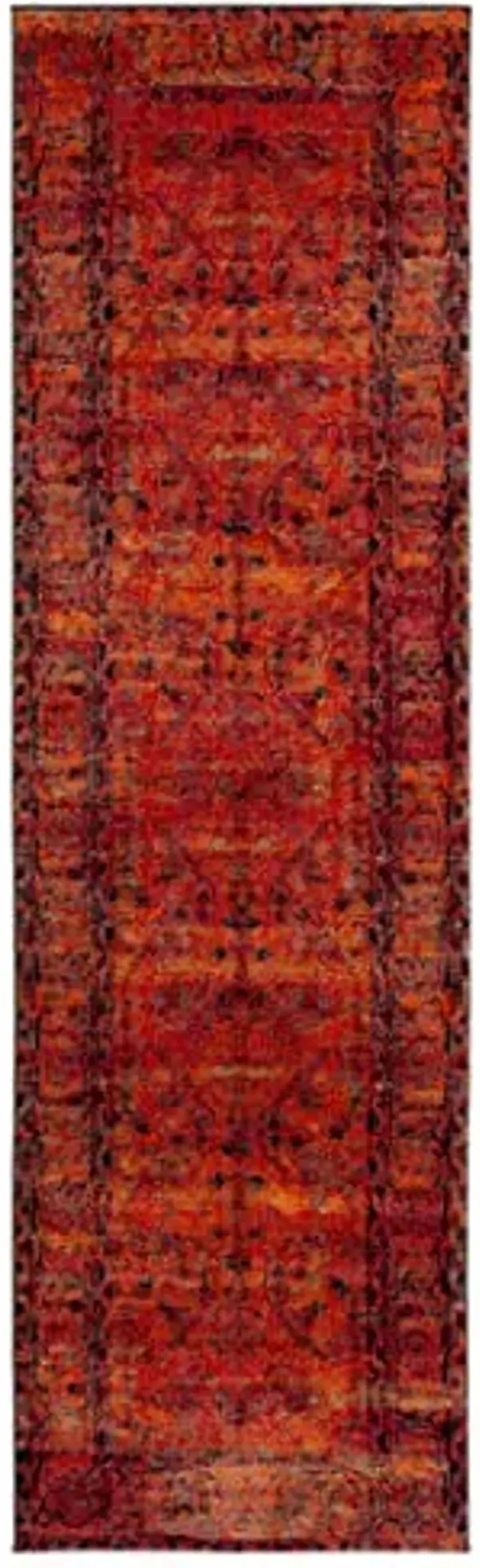 SAFAVIEH Vintage Hamadan Collection Runner Rug - 2'3" x 8', Orange, Oriental Traditional Persian Design, Non-Shedding & Easy Care, Ideal for High Traffic Areas in Living Room, Bedroom (VTH216C)