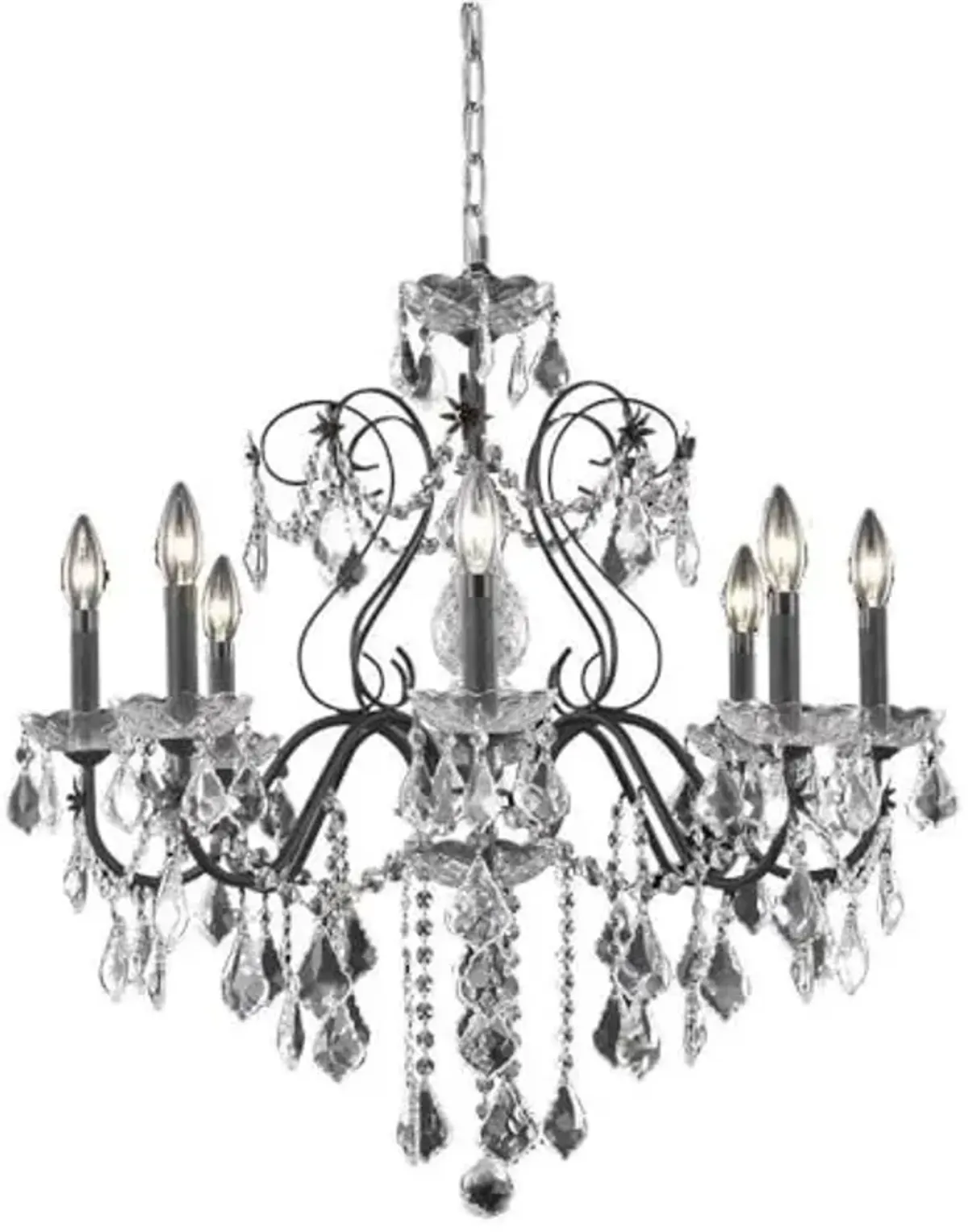 Elegant Lighting St. Francis - Eight Light Chandelier-Royal Cut Crystal Type-Dark Bronze Finish -Traditional Installation