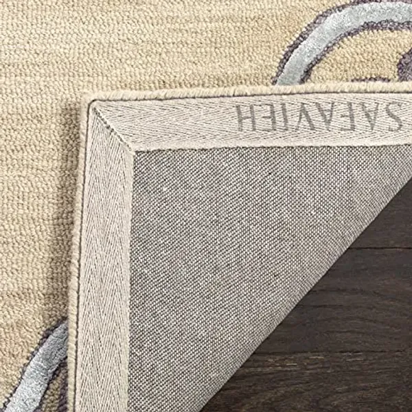 SAFAVIEH Dip Dye Collection 2' x 3' Beige/Blue DDY510A Handmade Medallion Premium Wool & Silk Accent Rug