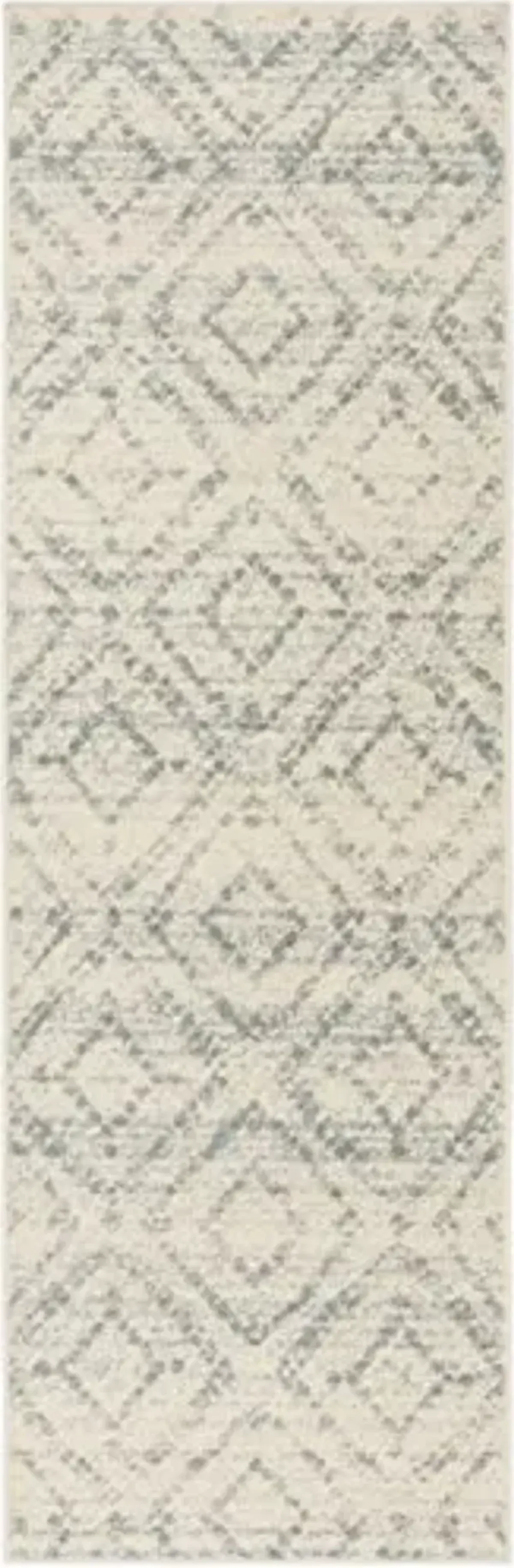 SAFAVIEH Adirondack Collection Runner Rug - 2'6" x 8', Ivory & Light Blue, Modern Diamond Distressed Design, Non-Shedding & Easy Care, Ideal for High Traffic Areas in Living Room, Bedroom (ADR131T)