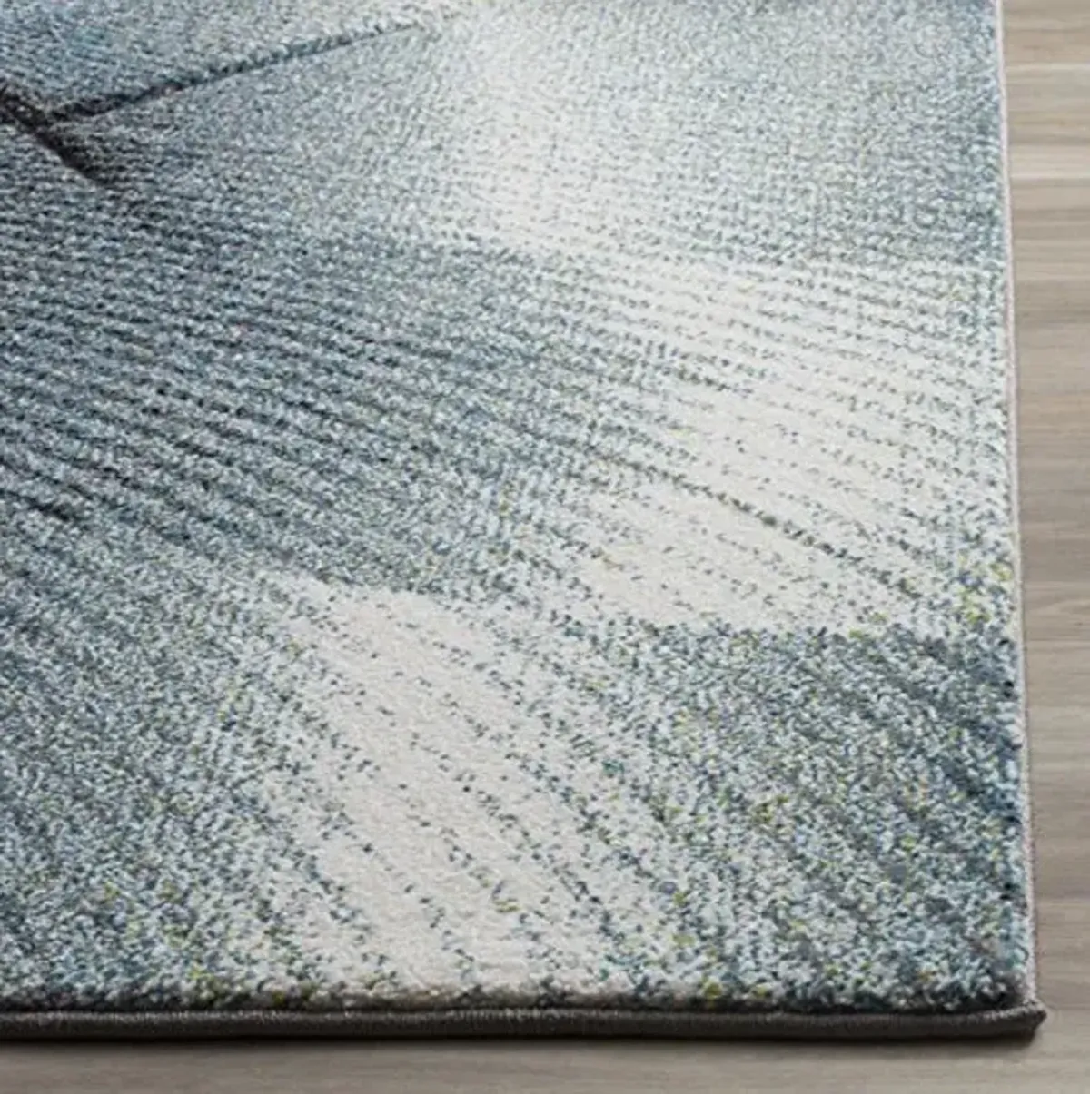 SAFAVIEH Hollywood Collection Area Rug - 5'3" x 7'6", Grey & Teal, Mid-Century Modern Design, Non-Shedding & Easy Care, Ideal for High Traffic Areas in Living Room, Bedroom (HLW715D)