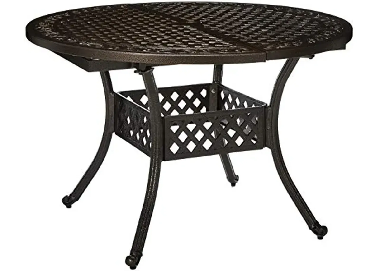 Christopher Knight Home Stock Island Outdoor Expandable Aluminum Dining Table, Hammered Bronze Finish