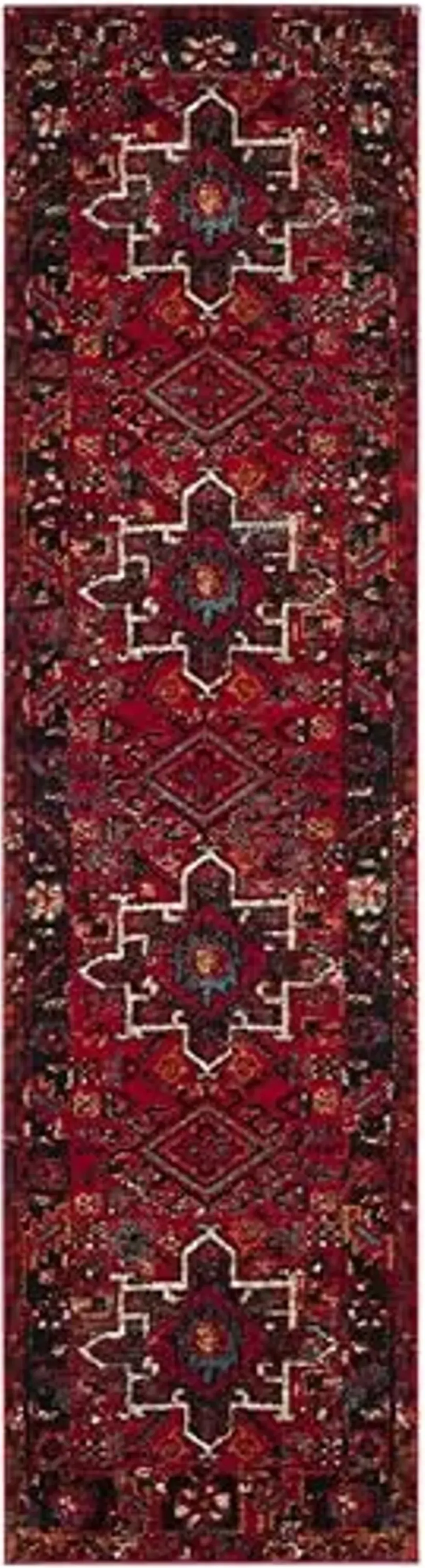 SAFAVIEH Vintage Hamadan Collection Accent Rug - 2'3" x 4', Red & Multi, Traditional Persian Design, Non-Shedding & Easy to Clean, Ideal for Front Door, Kitchen, Entryway, Foyer (VTH211A)