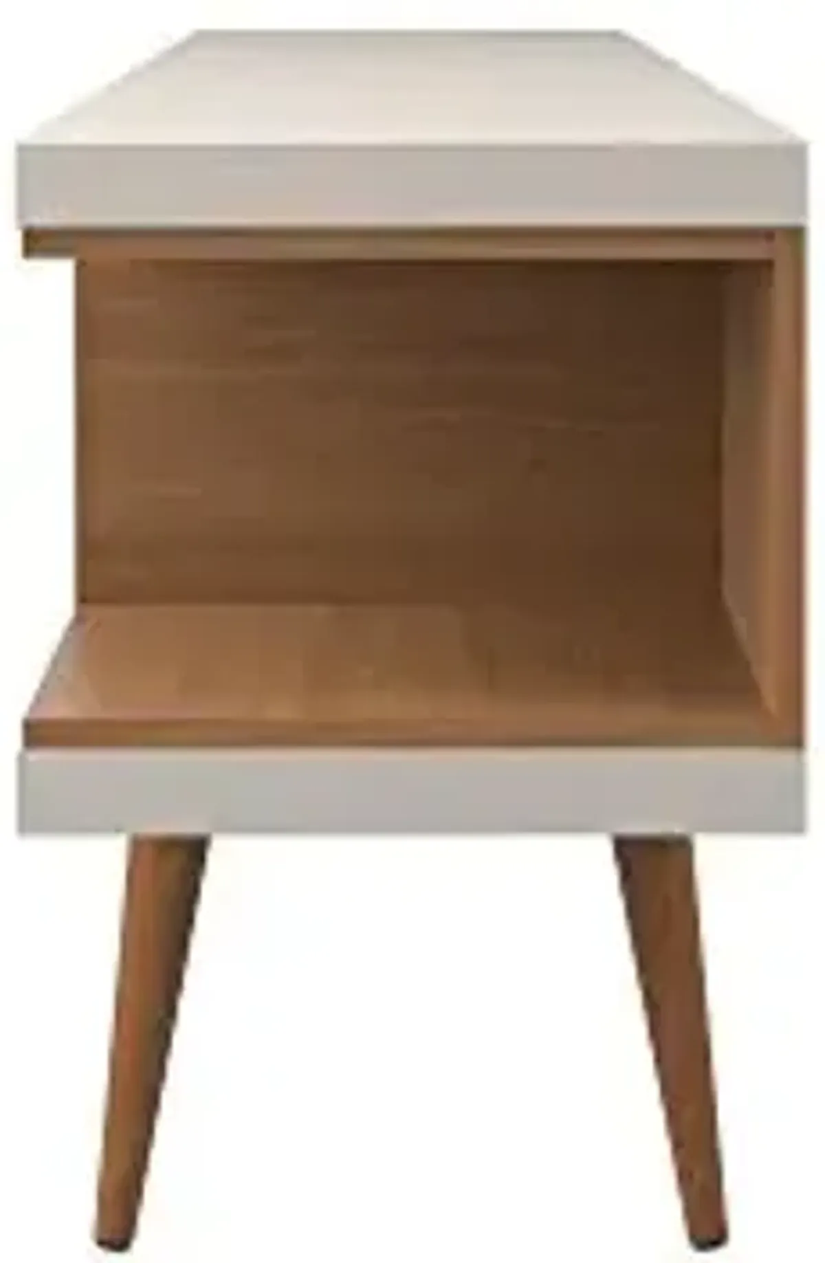 Manhattan Comfort Utopia 70.47" Freestanding Entertainment Center for Living Room, Mid Century Modern TV Stand with Shelves, Storage and Media Holes, Fits 65" Screens, Maple Cream