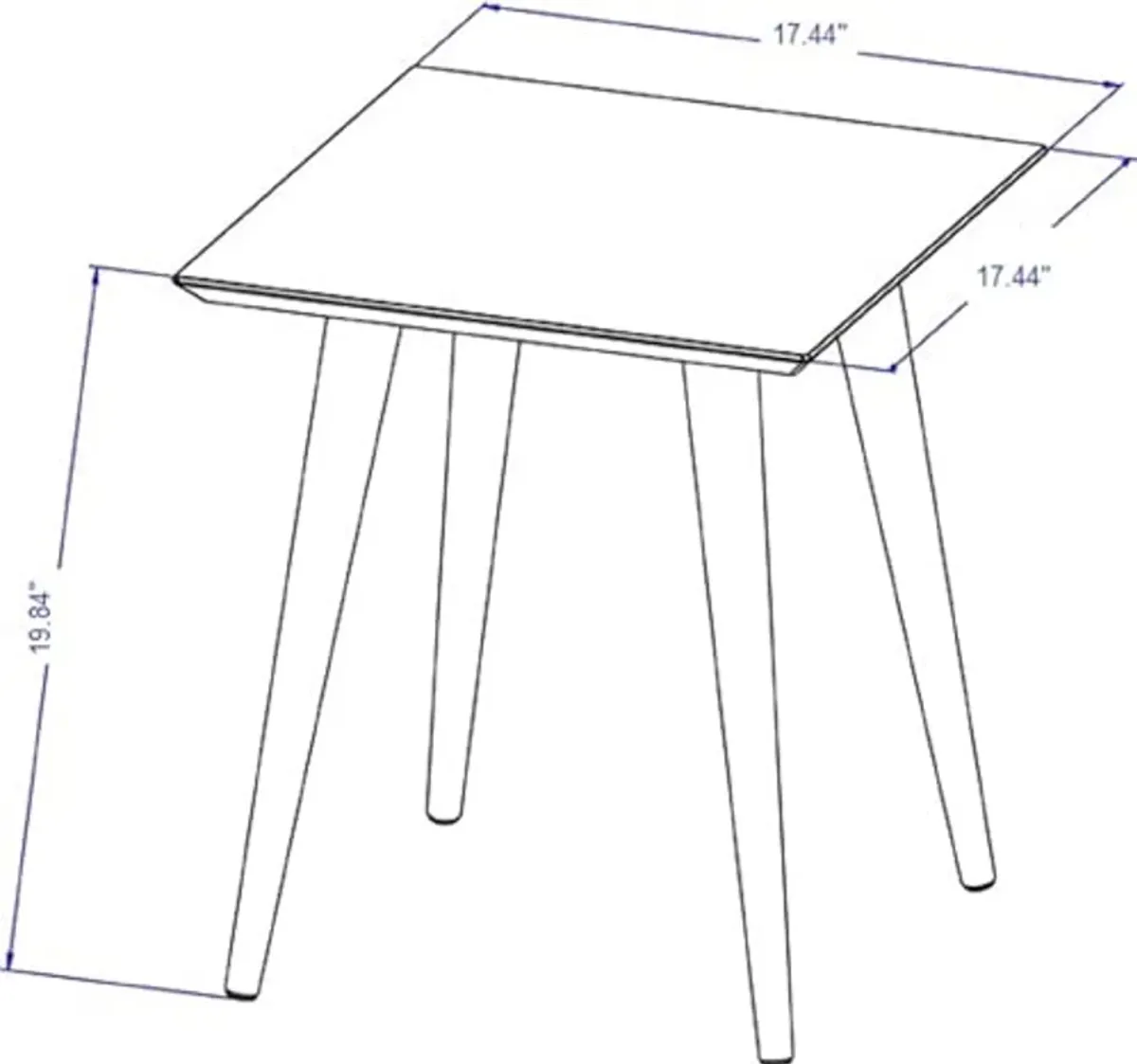 Manhattan Comfort Utopia High Square End Table, Off White