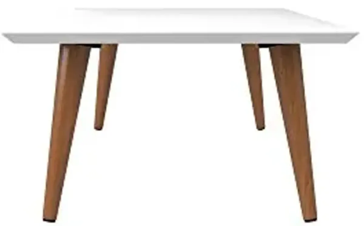 Manhattan Comfort Utopia Low Rectangle End Table, White Gloss