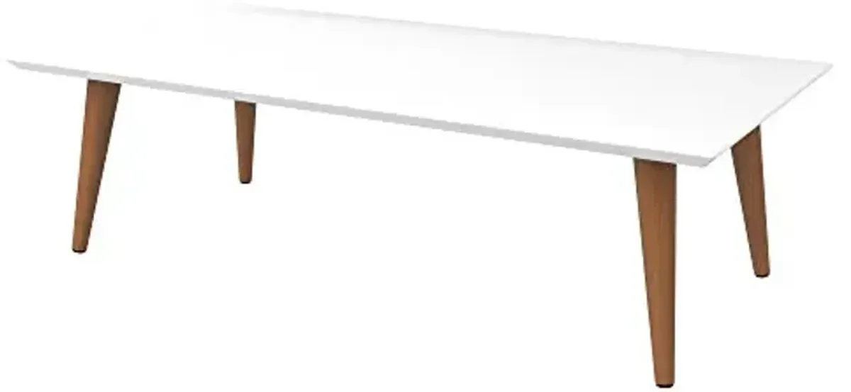 Manhattan Comfort Utopia Low Rectangle End Table, White Gloss