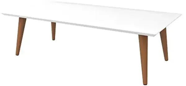 Manhattan Comfort Utopia Low Rectangle End Table, White Gloss