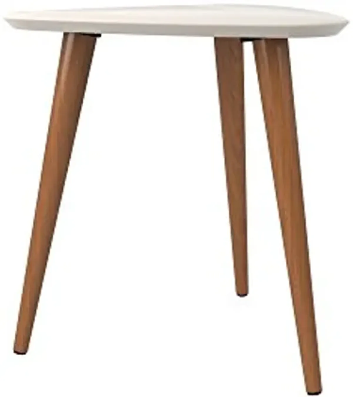 Manhattan Comfort Utopia High Triangle End Table, Off Off White