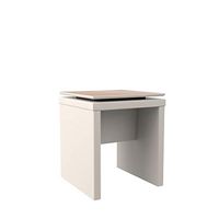 Manhattan Comfort Lincoln Collection Contemporary Accent Square Shaped Living Room End Table With Floating Top, Off White/Wood Top