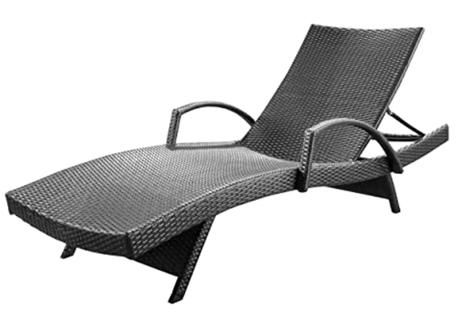 Christopher Knight Home Salem Outdoor Wicker Armed Chaise Lounge, Grey